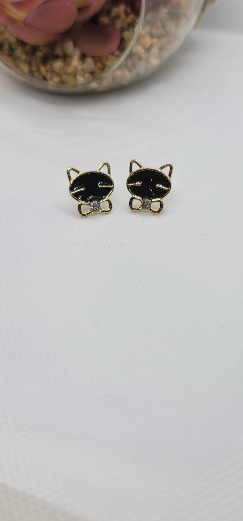 Black cat earrings