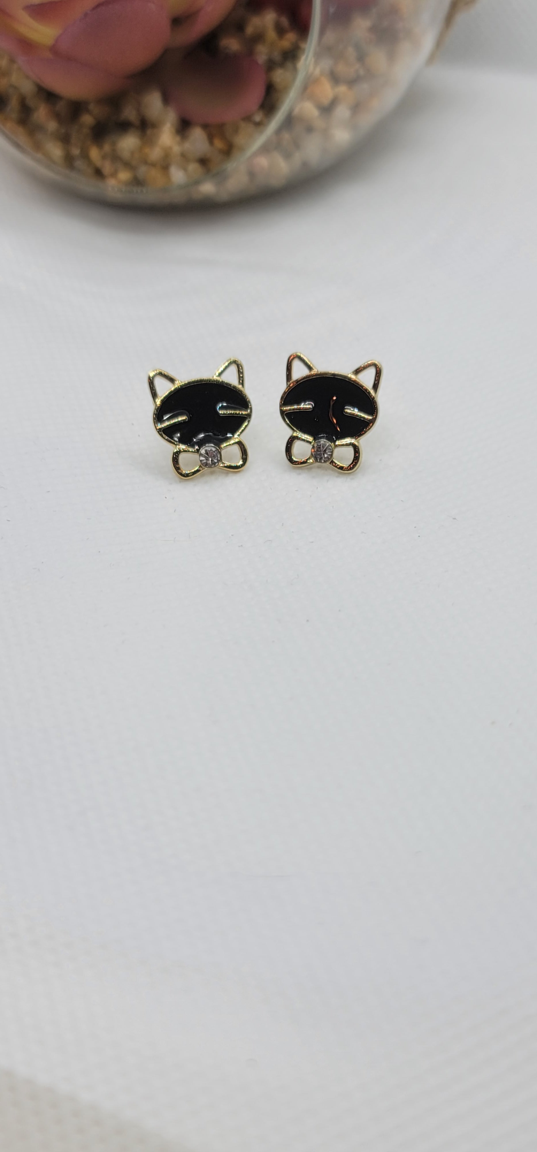 Black cat earrings