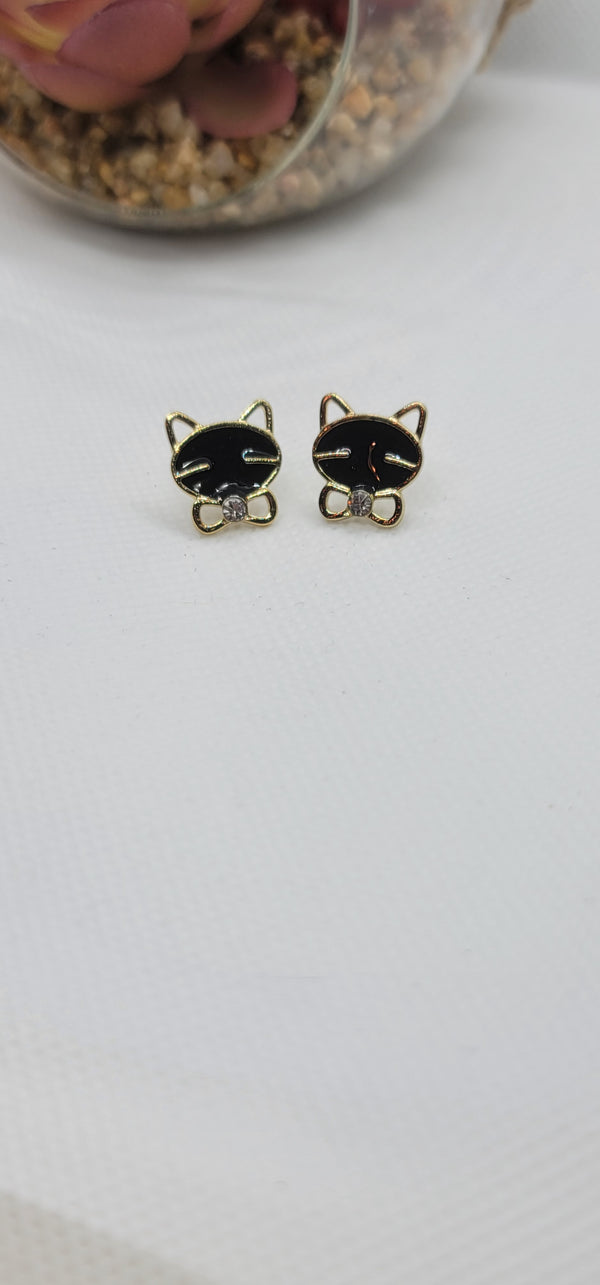 Black cat earrings