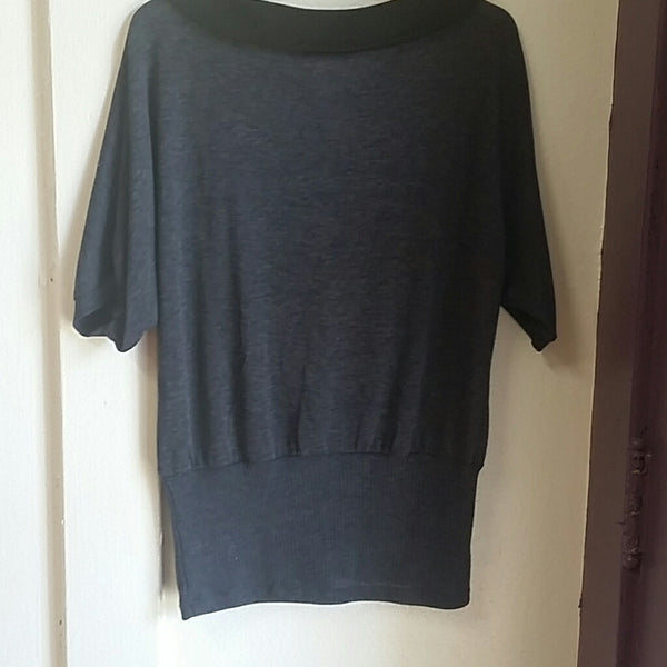 Dark Gray Short Sleeve Sweater