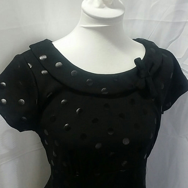 Black polka-dots dress